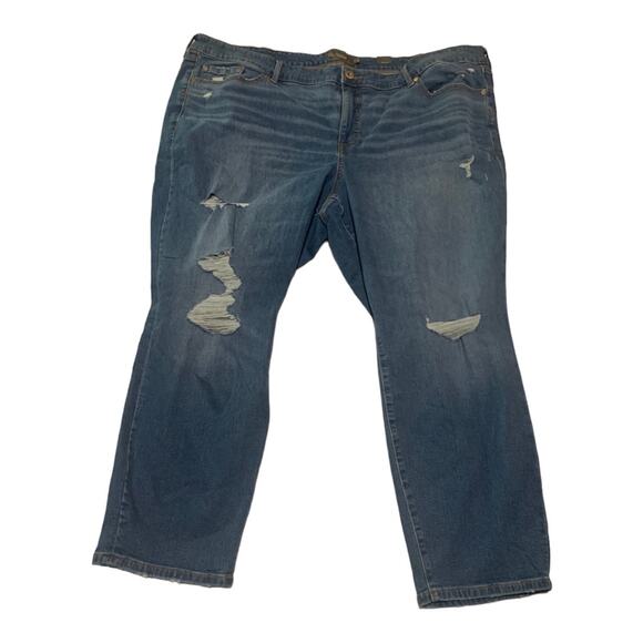 Torrid 26 R Perfect ankle skinny jeans distressed crop new cute denim 4x stretch - Picture 1 of 11